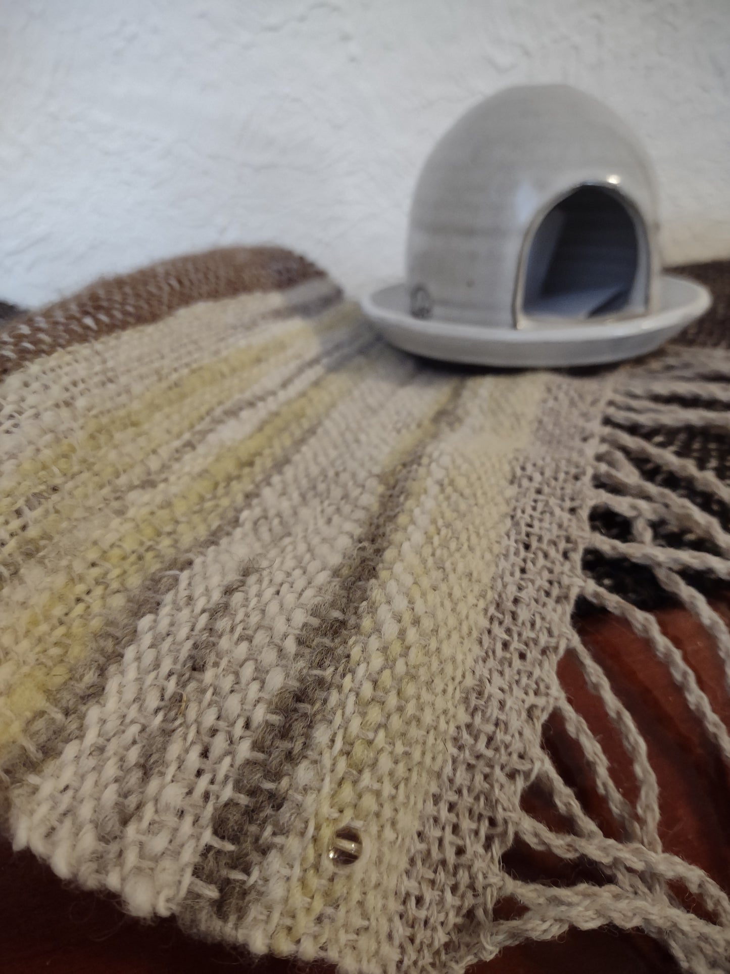 Ritual Blessing Hearth with handwoven altar cloth