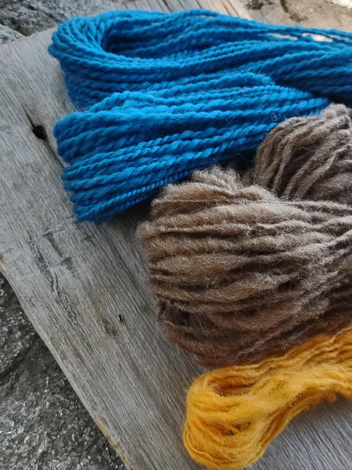 Handspun yarn, Corriedale wool 