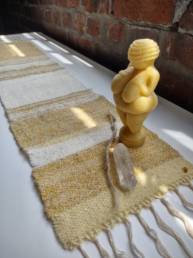 Venus of Willendorf beeswax candle - a Goddess image for your home altar