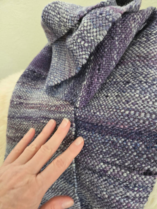 Lavender Clouds - Handwoven scarf - Merino wool