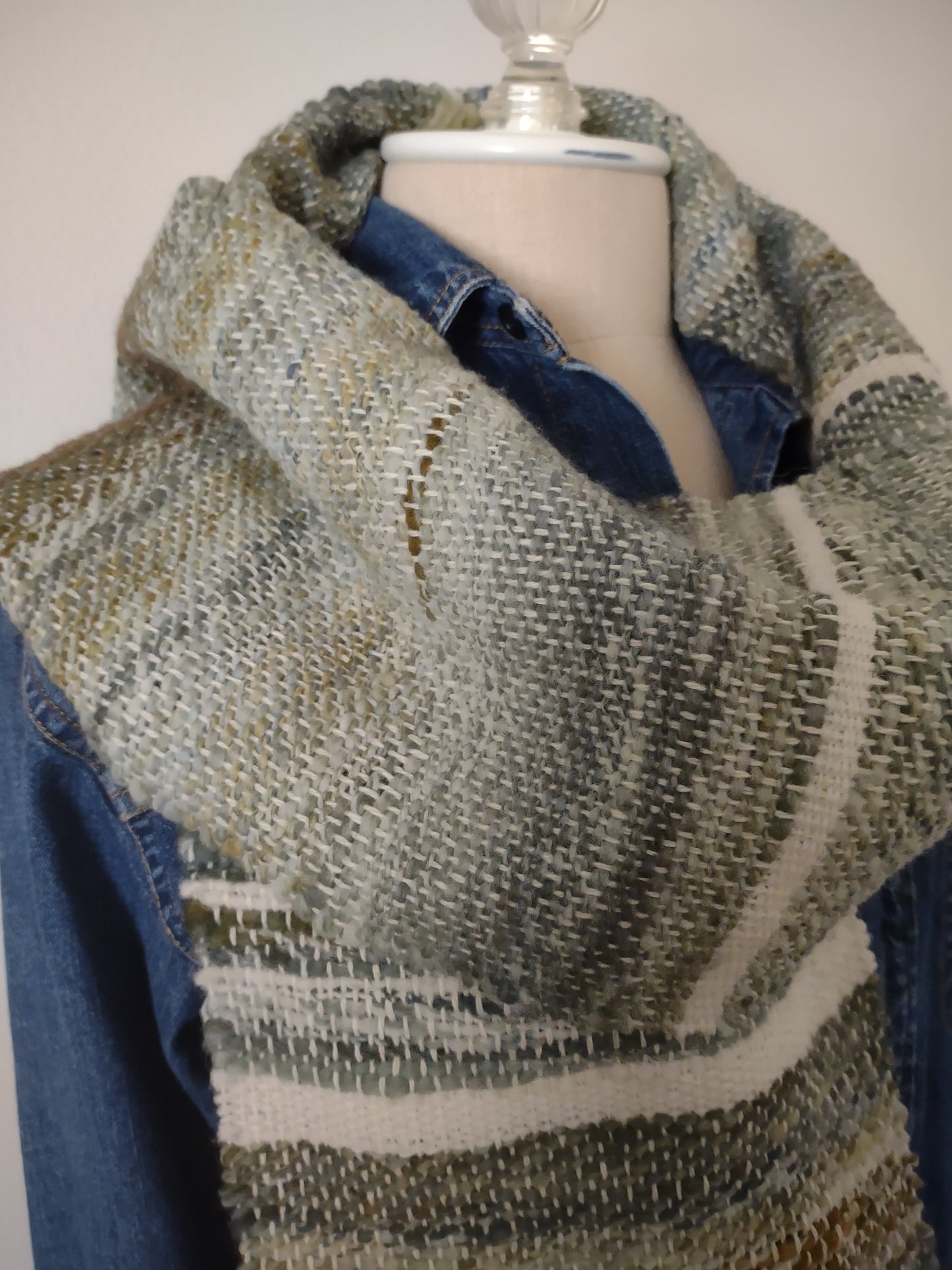 "Forest Paths" Handwoven Merino wool scarf